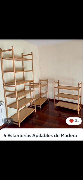4 Estanterías de Madera Apilables