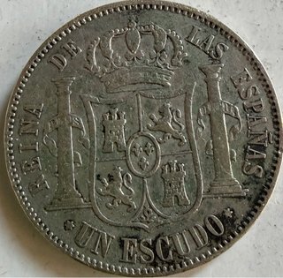 1 Escudo Plata 1867 Isabel II Madrid
