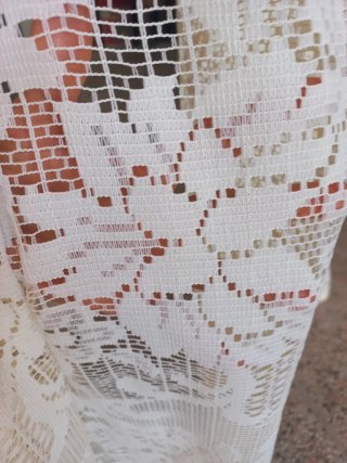 Tende 2 teli in Pizzo Jacquard, lavoro sartoriale.