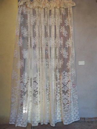 Tende 2 teli in Pizzo Jacquard, lavoro sartoriale.