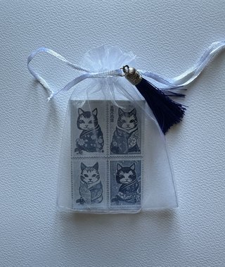 magnete, cianotipia, francobolli gatti giapponesi