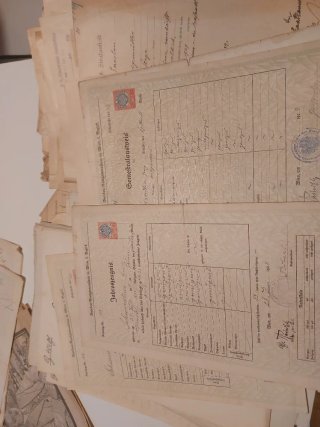 Gran Lote documentos antiguos alemanes manuscritos