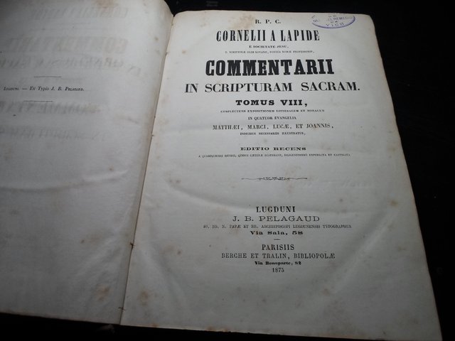 COMENTARII-IN SCRITURAM SACRAM-T-VIII-AÑO 1875-GRA