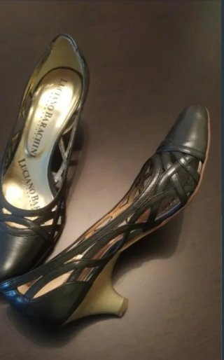 Zapatos Salón Fiesta Negro/Oro Luciano Barachini
