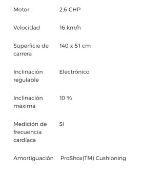 Cinta de correr Proform Carbon TL, sin ESTRENAR!!