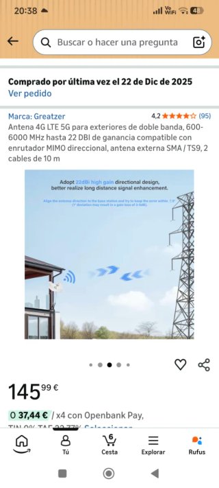 Antena 4G LTE 5G Greatzer Exterior