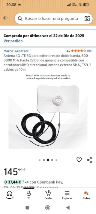 Antena 4G LTE 5G Greatzer Exterior