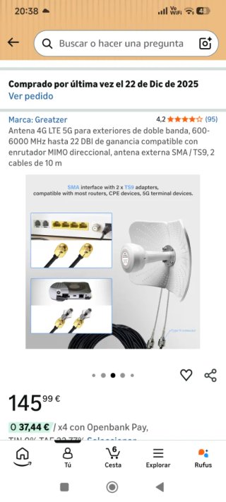 Antena 4G LTE 5G Greatzer Exterior