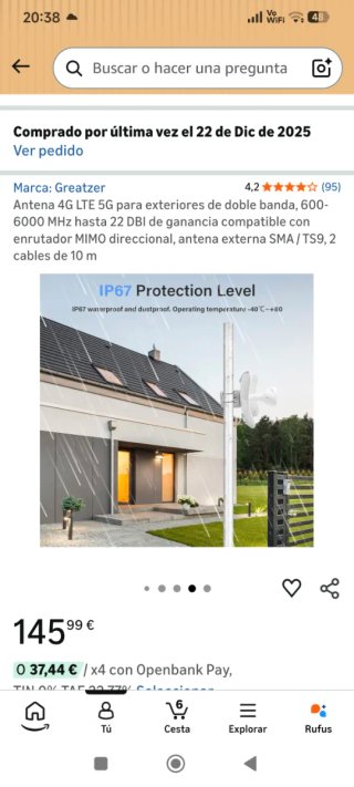 Antena 4G LTE 5G Greatzer Exterior