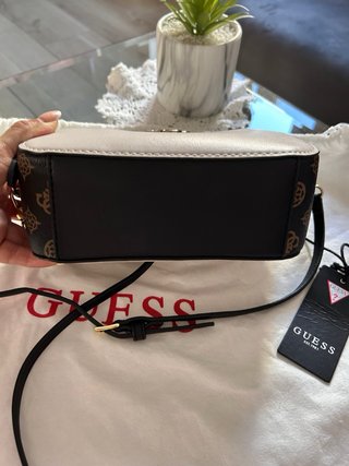 Bolso Guess Beige y Negro Original