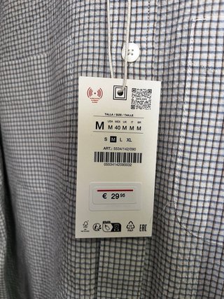 Camisa de cuadros Zara gris y blanca