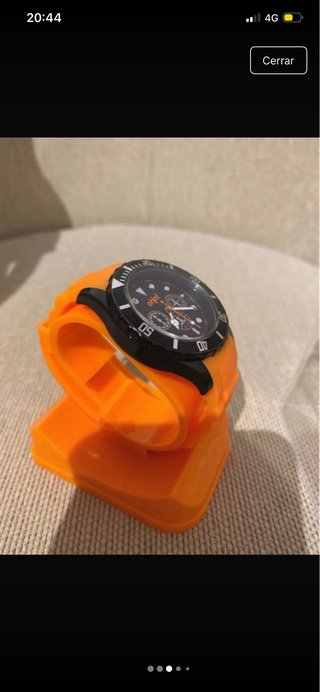 Reloj OHLA Goma Naranja y Negro Mujer