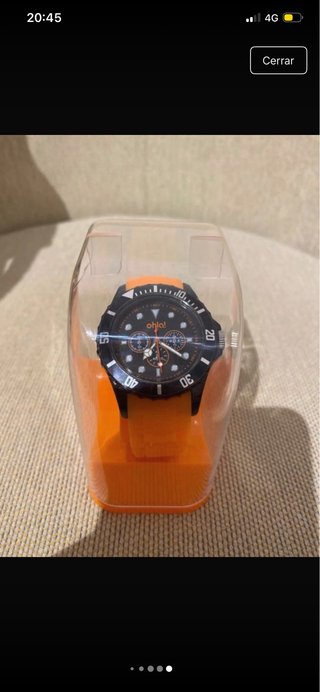 Reloj OHLA Goma Naranja y Negro Mujer