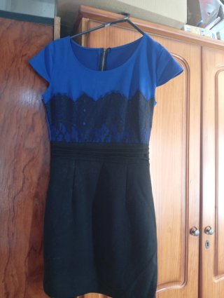 Conjunto vestido y chaqueta morado
