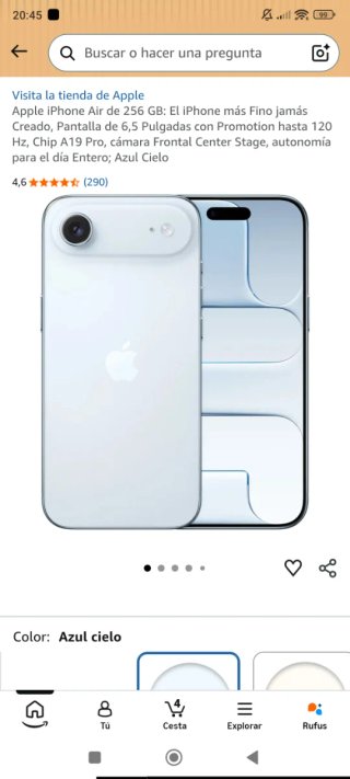 iPhone Air 256GB Azul Cielo (precintado)