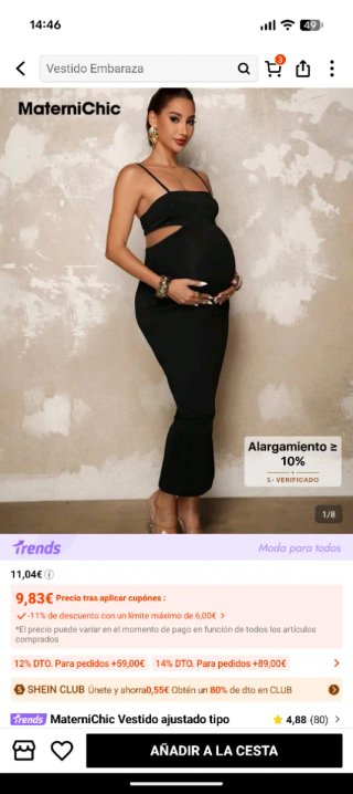 Vestido de fiesta premamá negro