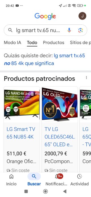 LG Smart TV 65NU85 4K
