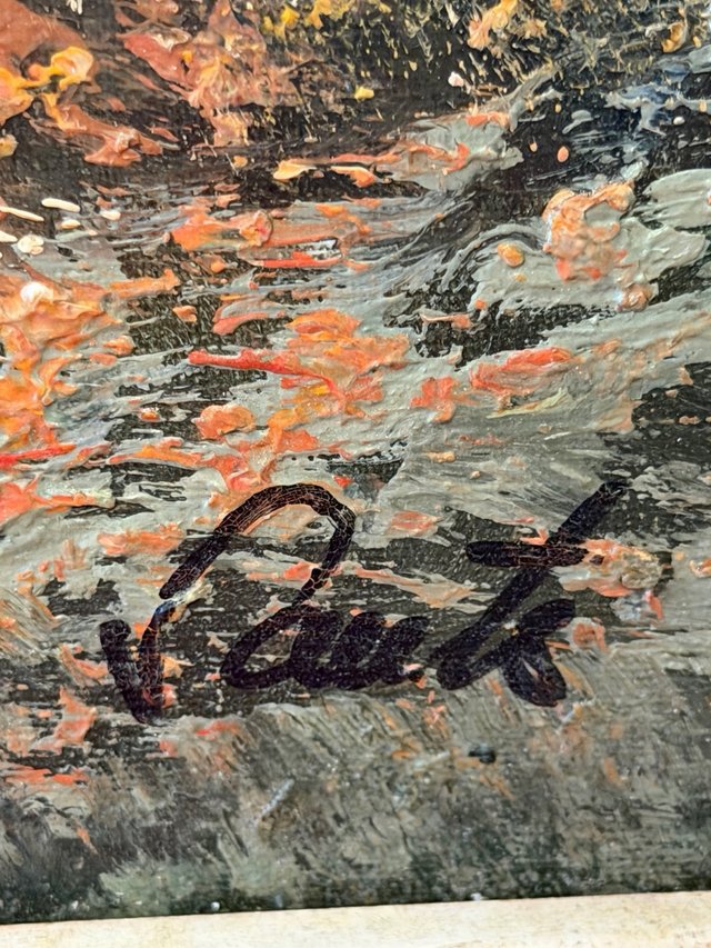 Grande dipinto a olio paesaggio montagna firmato 83x73 cm