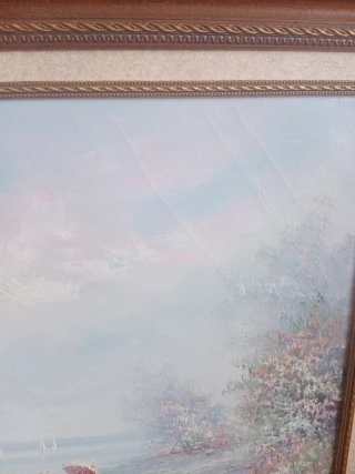 Cuadro al óleo romántico 77x67cm