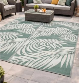 2 Alfombras Exterior Hojas 120x180 cm