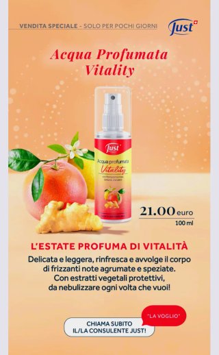 Acqua Profumata Vitality Just 100ml