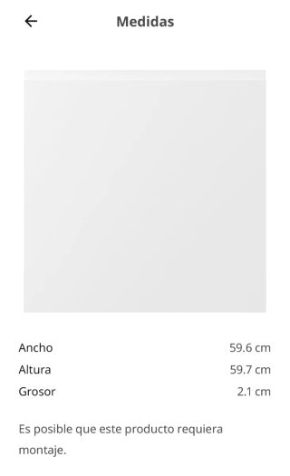Puerta VOXTORP 60x60 Blanca Uñero