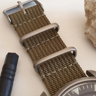 Correa de reloj nato, acanalada, vintage, 20 mm