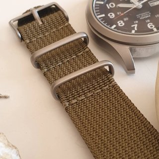 Correa de reloj nato, acanalada, vintage, 20 mm