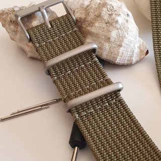 Correa de reloj nato, acanalada, vintage, 20 mm