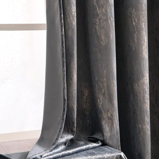 Cortinas Terciopelo Opacas Gris y Dorado
