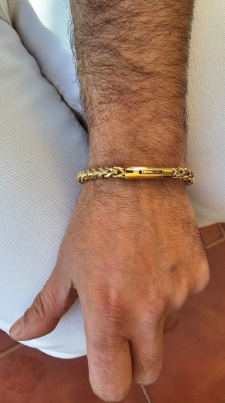 Pulsera Acero Hombre Dorada