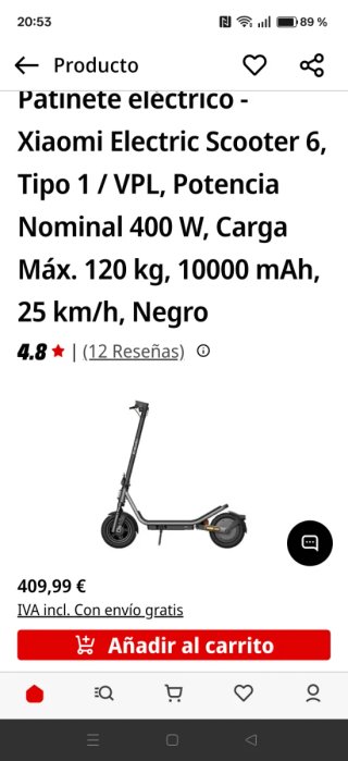 Lote: Palma Natación, Ropa patinete Xiaomi pala pa