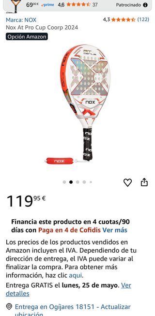 Pala de pádel NOX AT10 Genius Agustín Tapia