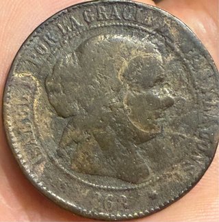5 céntimos Isabel II 1868