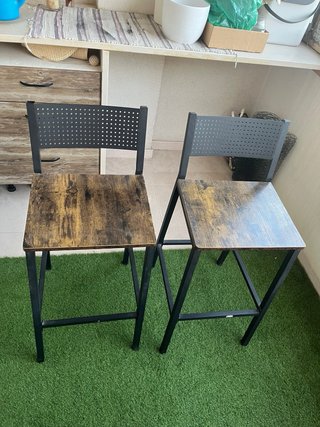 Taburetes altos madera y metal