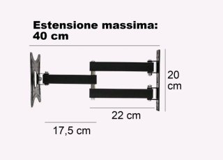STAFFA Braccio Tv 14" A 55" Supporto Monitor Paret