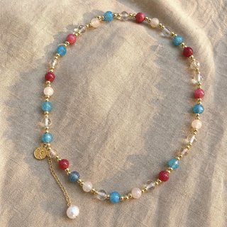 Collar Cuentas Moneda y Perla Dorado