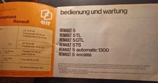 Libretto uso e manutenzione Renault 5