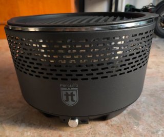 Barbacoa Portátil Percutti Negra y Plateada