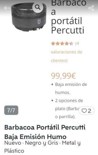 Barbacoa Portátil Percutti Negra y Plateada