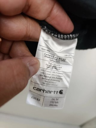 Felpa Carhartt Mezza Zip Nera Vintage Oversize XXL