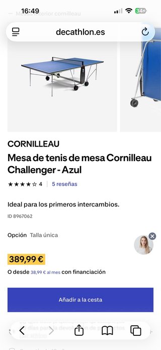 Mesa Ping Pong Cornilleau Plegable
