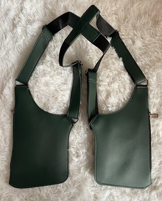 Chaleco táctico de cuero verde para hombre
