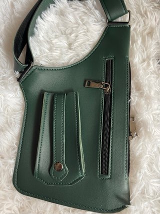 Chaleco táctico de cuero verde para hombre