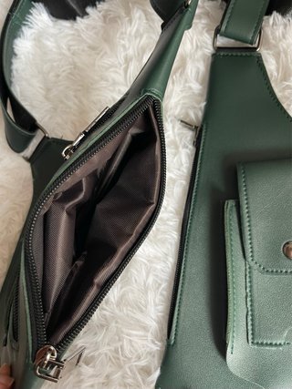 Chaleco táctico de cuero verde para hombre