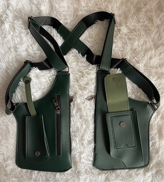 Chaleco táctico de cuero verde para hombre