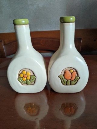 Coppia Oliera Ceramica Decorata