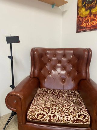 2 Sillones Estilo Retro Marrón y Multicolor