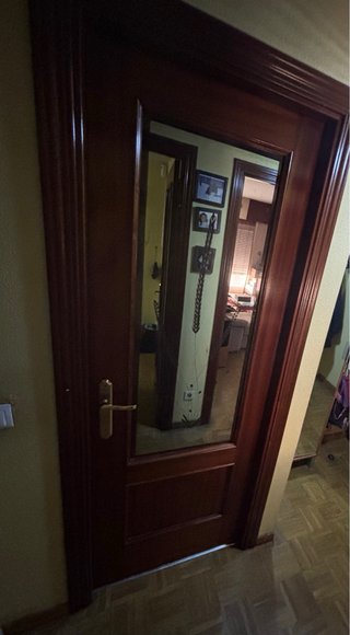 Puertas Sapeli ciega o con cristal. 3 uds