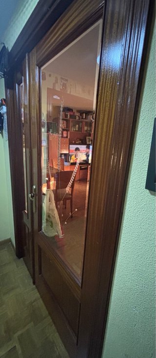 Puertas Sapeli ciega o con cristal. 3 uds